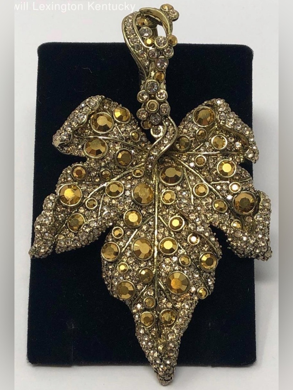 Heidi Daus RARE Signed "Many Hues of Autumn” Leaf Pendant - Picture 1 of 6